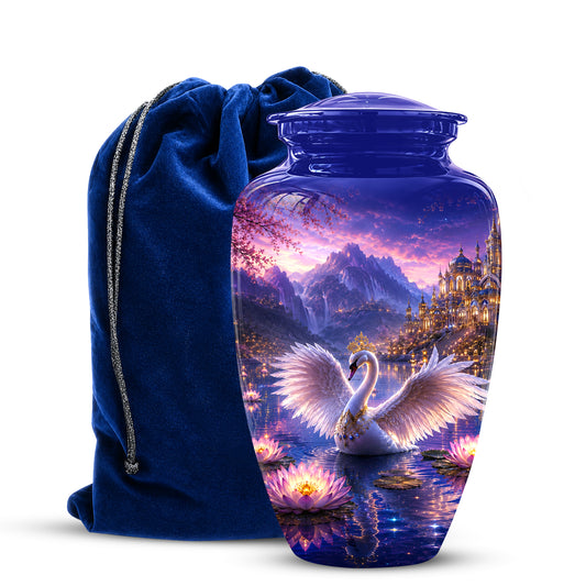 Swan Lake Fantasy Urn - Majestic Burial Urns For Loved Ones Ashes