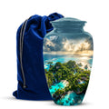 Beach Island Cremation Urn For Human Ashes - Adult Size Memorial Urns