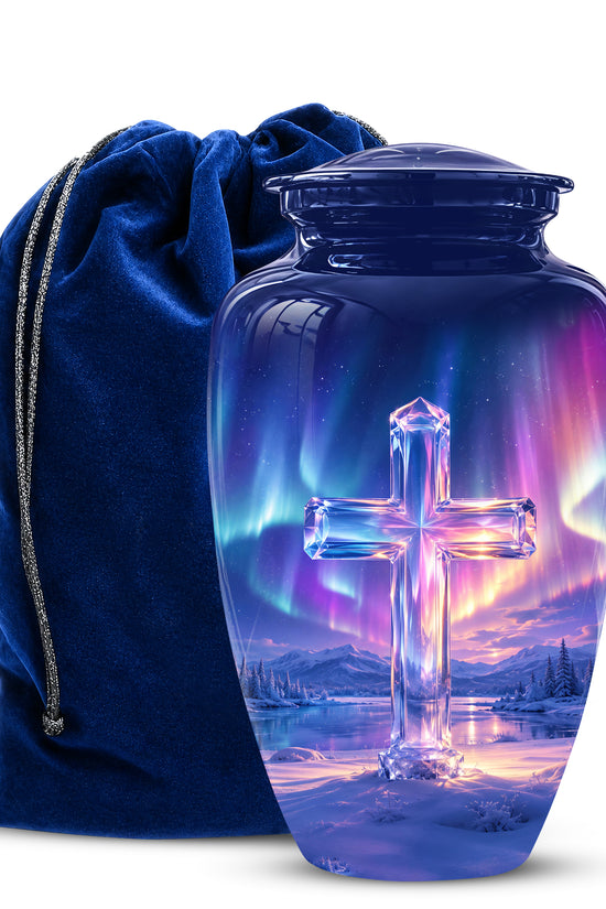 Celestial Cross Cremation Urn for Ashes – Peaceful Tribute Memorial Urn