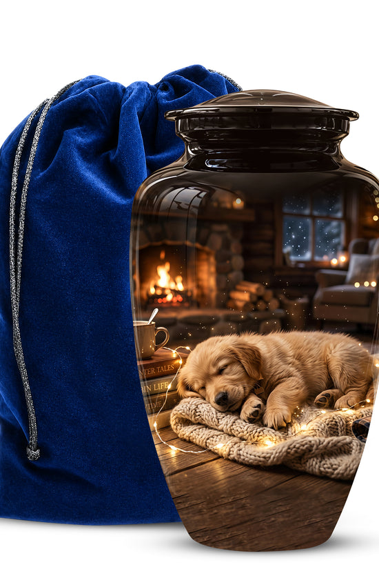 Dog Puppy Cremation Urn - Resting Eternal Memorial Urns For Pet Ashes