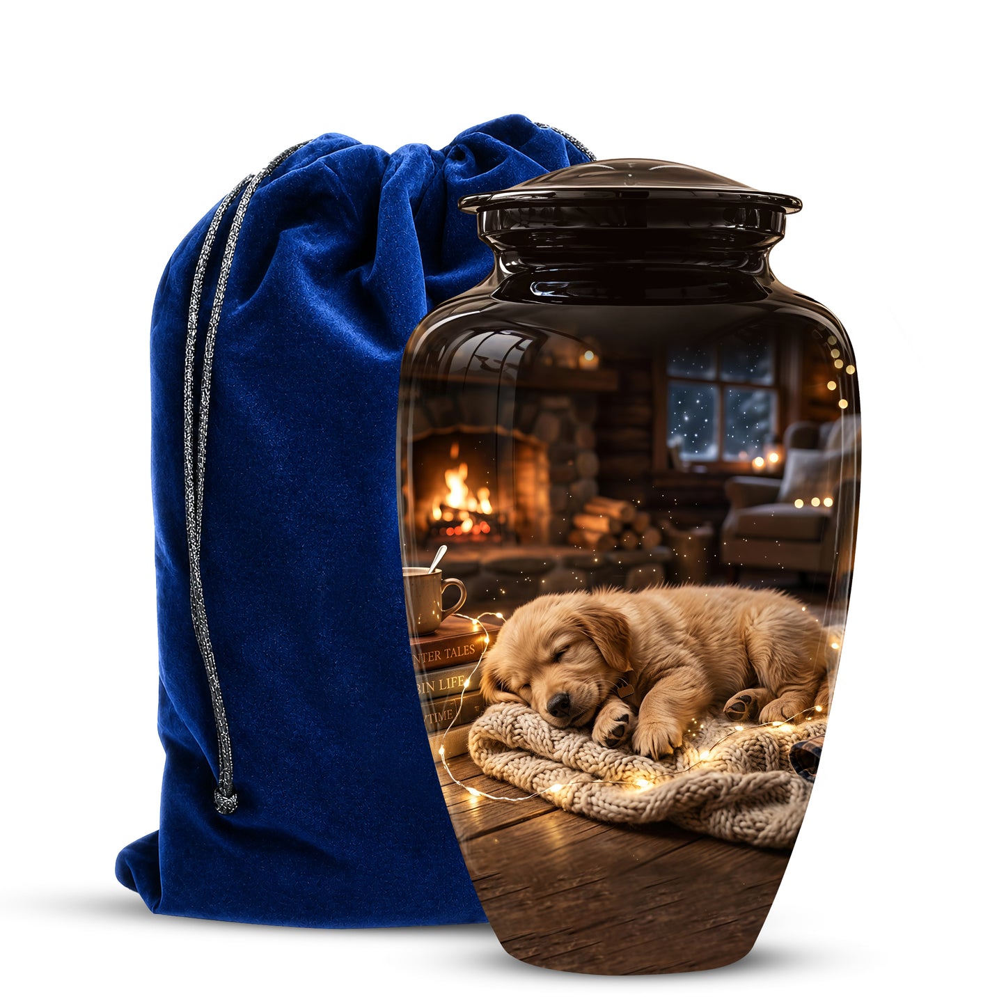 Dog Puppy Cremation Urn - Resting Eternal Memorial Urns For Pet Ashes