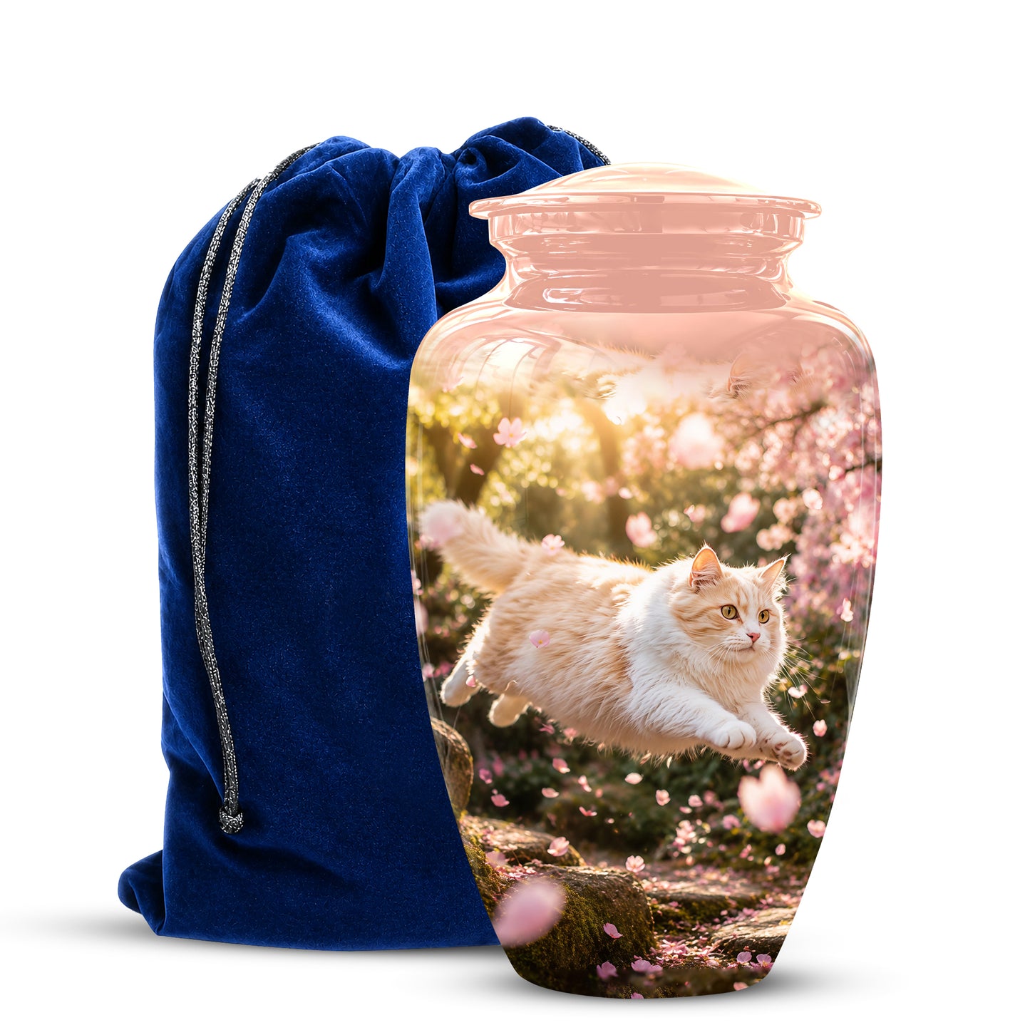 Fluffy Cat Pet Cremation Urn - Beautiful Pet Memorial Urns For Ashes