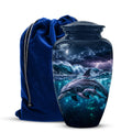 Dolphin Cremation Urn for Ashes –  Beautiful Ocean Storm Memorial Art