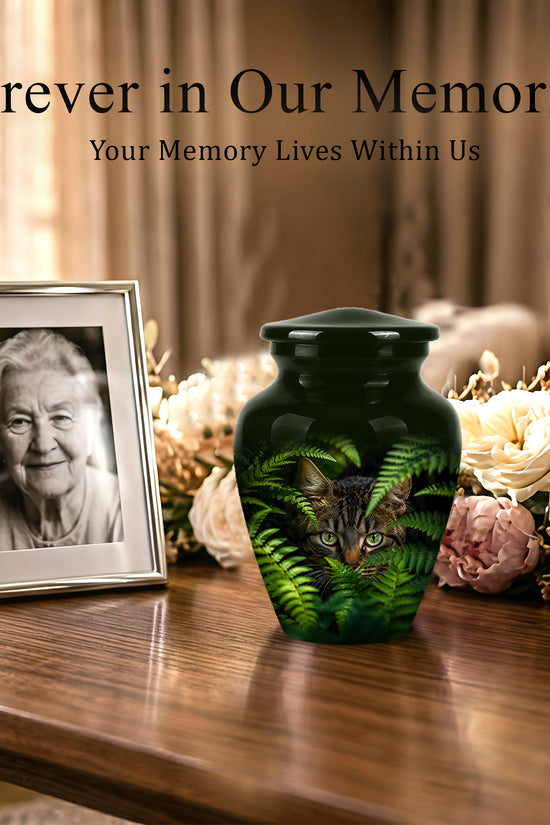 Cat Cremation Urns For Ashes - Personalized Black Pet Burial Urns