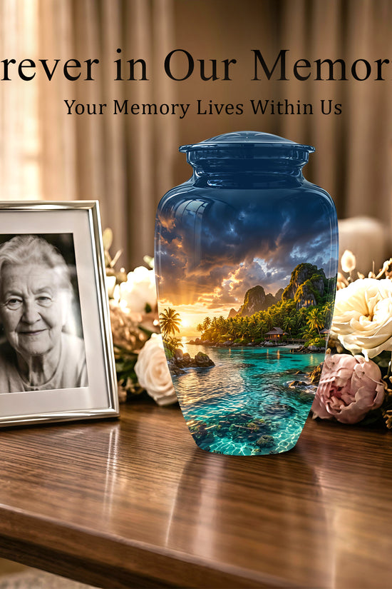 Beach Urns For Ashes - Sunset Scenic Memorial Urns For Nature Lovers