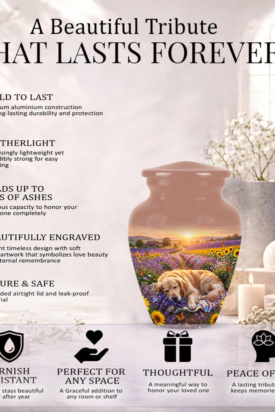 Golden Retriever Gog Memorial Urn - Personalized Pet Urns For Ashes