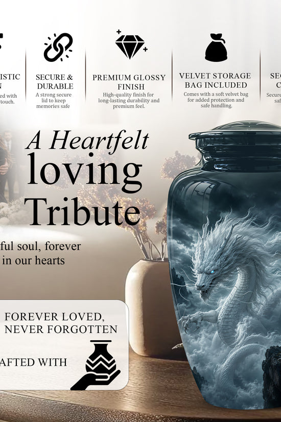 Dragon Cremation Urn = Custom Artistic Adult Memorial Urns For Ashes
