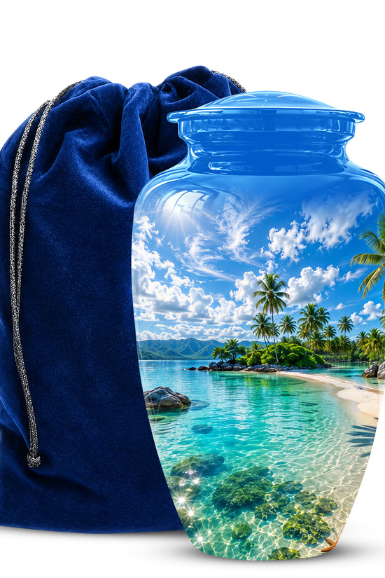 Beach Themed Burial Urn - Personalized Cremation Urns For Human Ashes