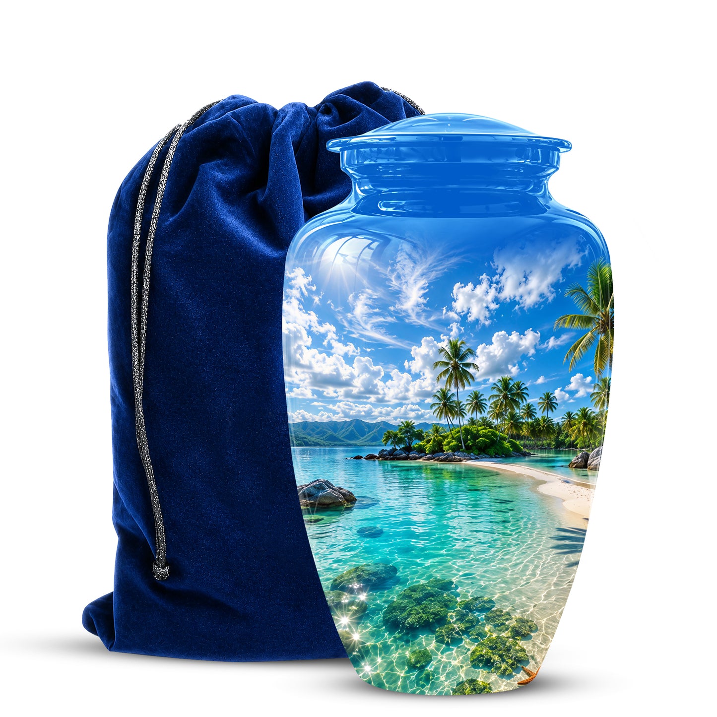 Beach Themed Burial Urn - Personalized Cremation Urns For Human Ashes