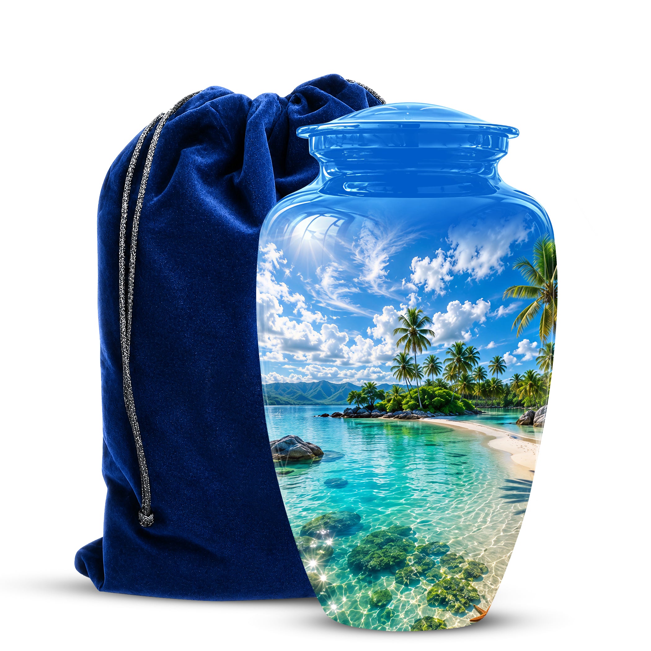 Beach Themed Burial Urn - Personalized Cremation Urns For Human Ashes