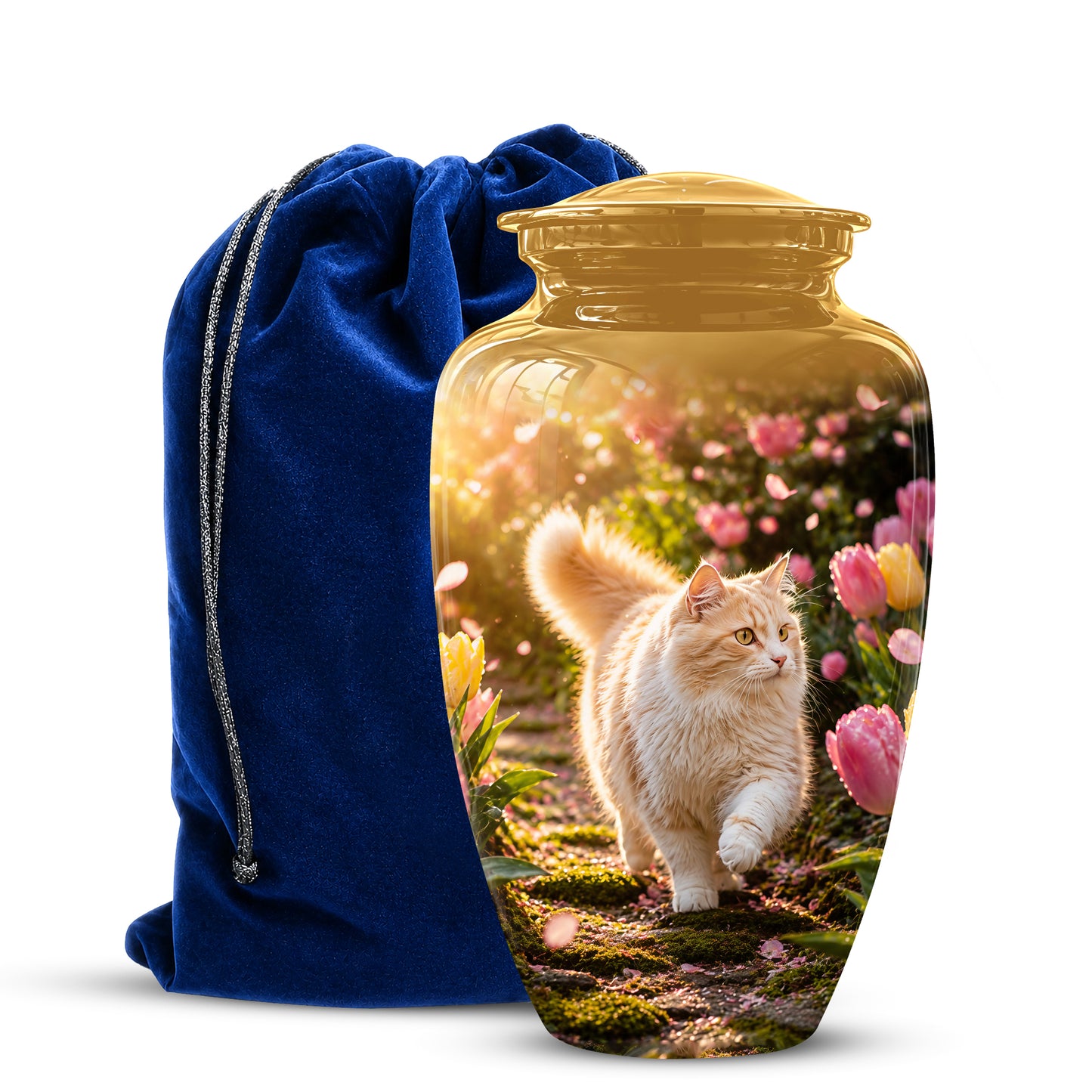 Brown Cat Cremation Urn - Custom Handcrafted Burial Urns For Pet Ashes