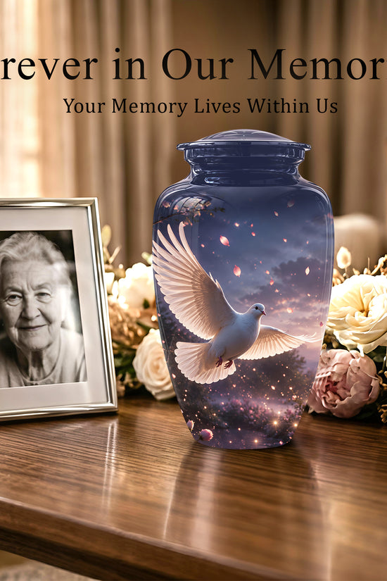 Flying White Dove Cremation Urn - Classic Memorial Urns For Adult Ashes