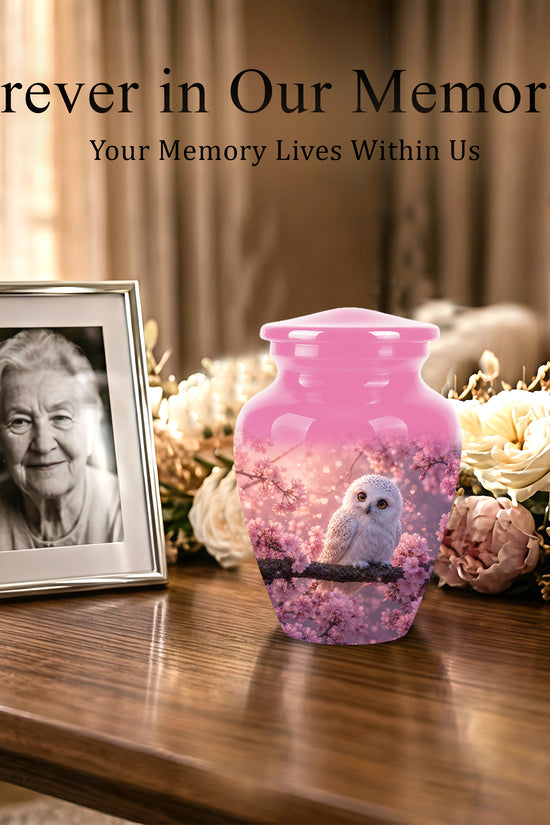 Baby Owl Cremation Urn for Ashes – Handcrafted Personalized Burial Urn