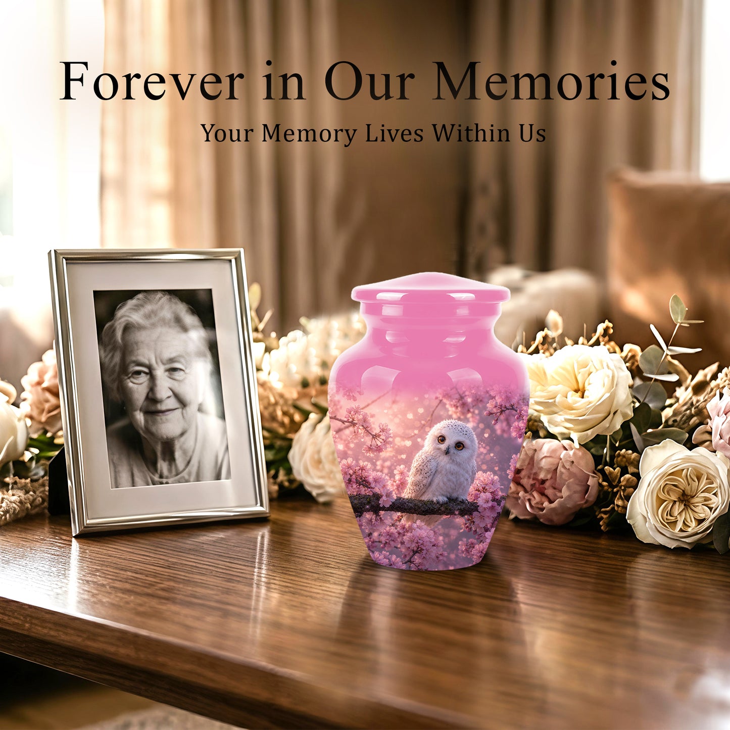 Baby Owl Cremation Urn for Ashes – Handcrafted Personalized Burial Urn