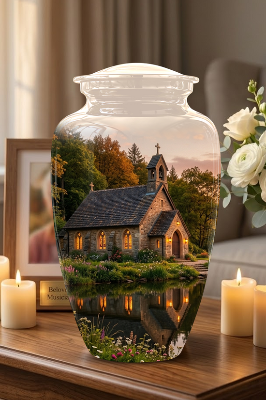 Christian Church Cross Burial Urn - Spiritual Burial Urns For Human Ashes