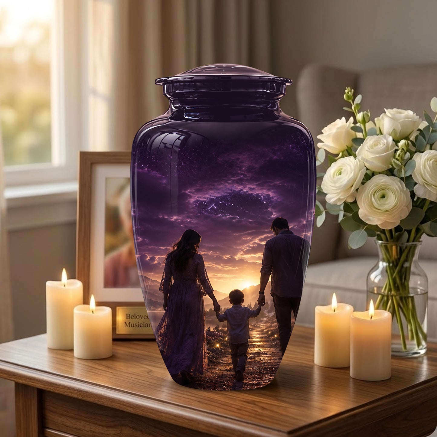 Father, Son & Mother Memorial Urn - Artistic Burial Urns For Human Ashes