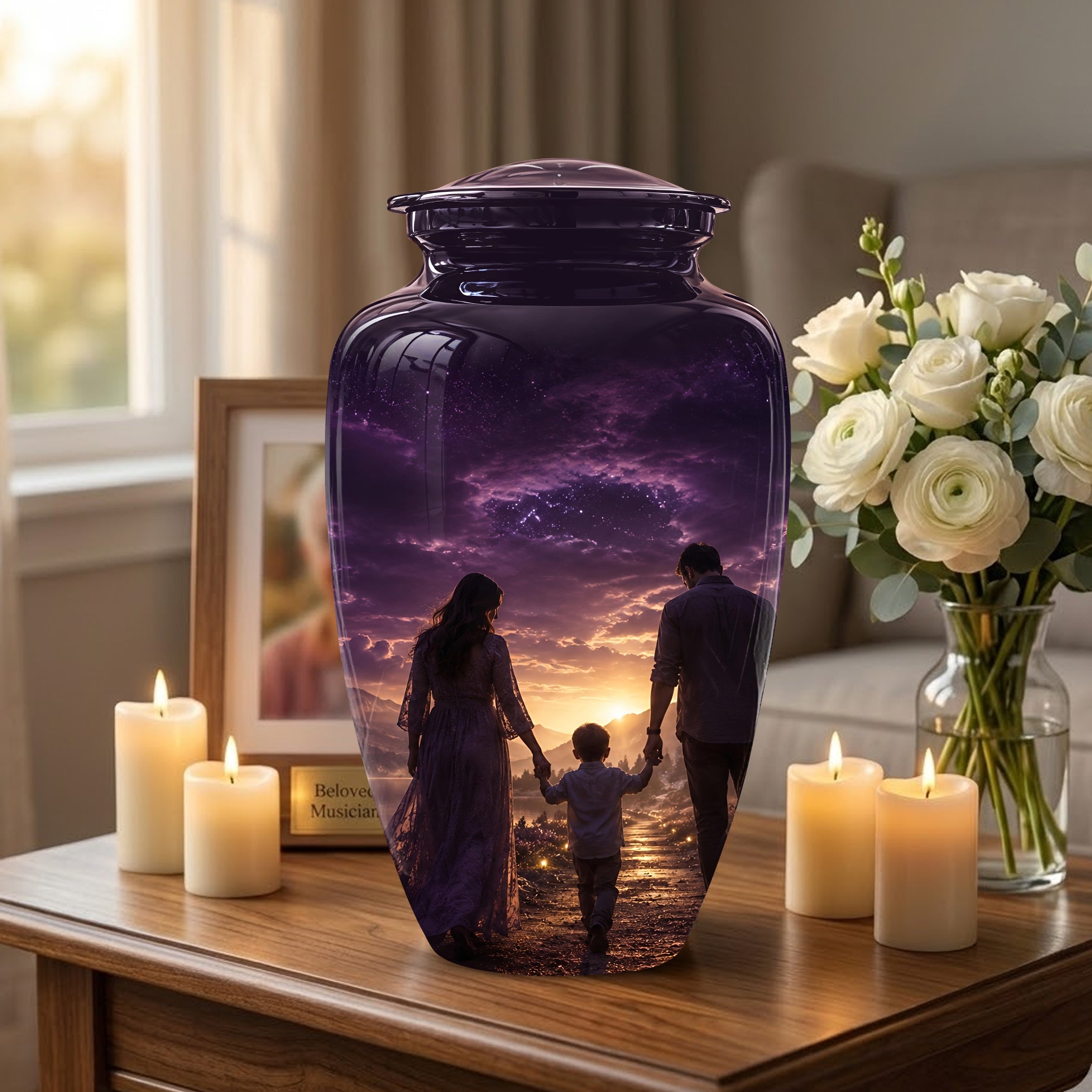 Father, Son & Mother Memorial Urn - Artistic Burial Urns For Human Ashes