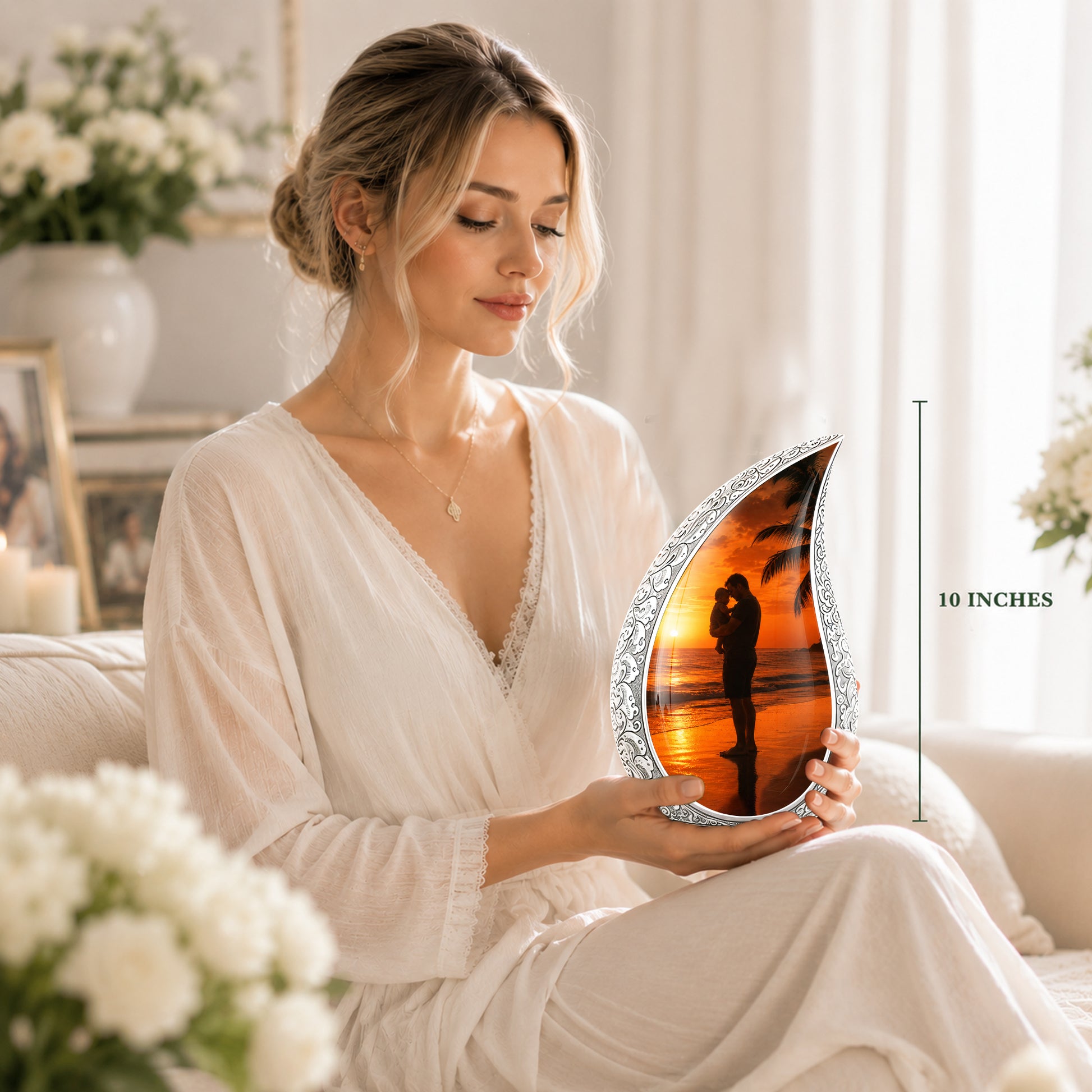 Custom Father Cremation Urn - Peaceful Tribute Memorial Urns For Dad