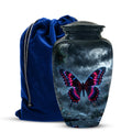 Colorful Butterfly Cremation Urn - Personalized Black Memorial Urns
