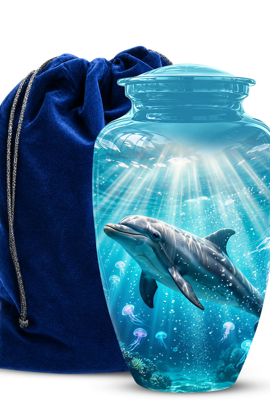 Dolphin Themed Urn - Beautifully Handcrafted Burial Urns For Mom Ashes