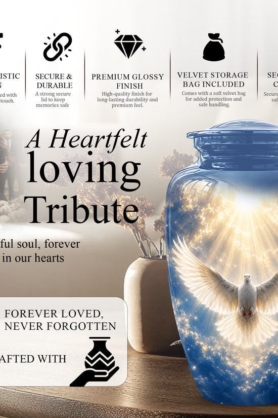 White Dove Cremation Urn - Beautifully Handcrafted Urns For Ashes