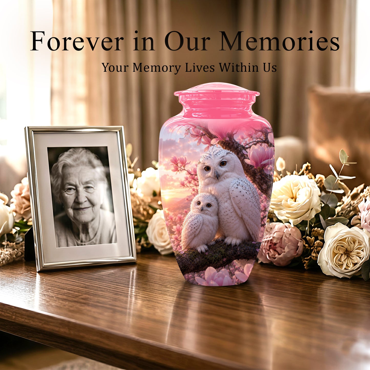 Owl Family Urn for Ashes – Elegant Cremation Memorial Urns For Humans