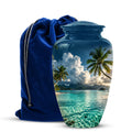 Tropical Beach Cremation Urn - Custom Memorial Urns For Women Ashes