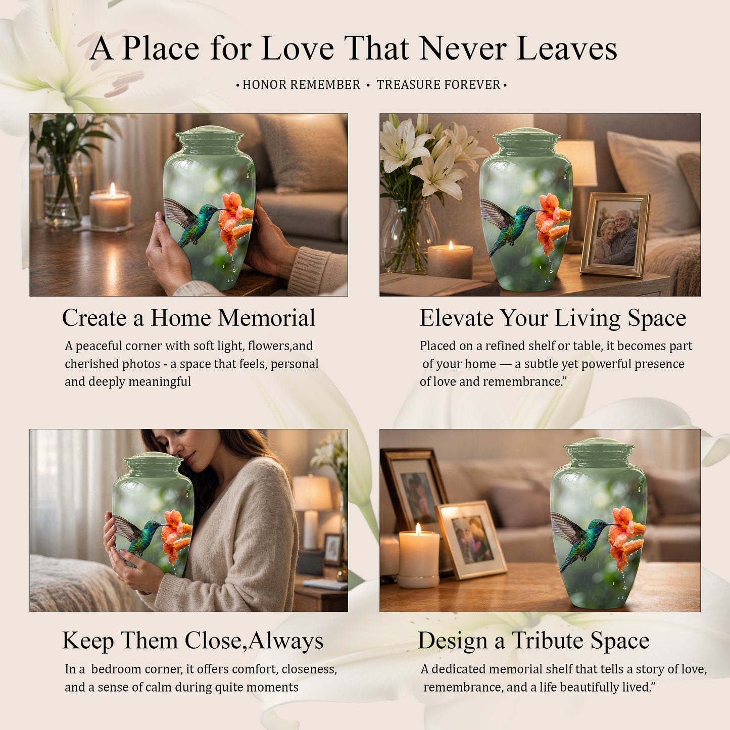 Hummingbird Memorial Urn for Ashes – Nature Inspired Design On Sale