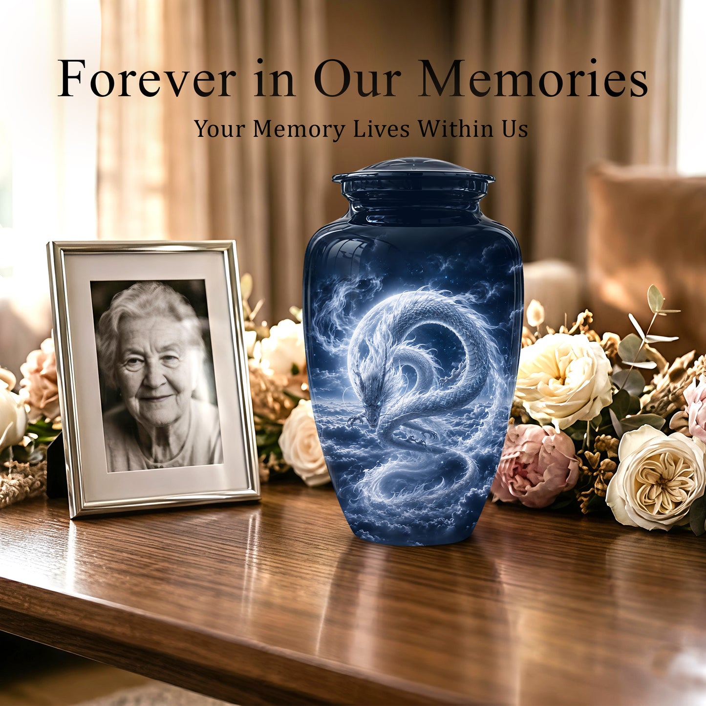 Dragon Cremation Urn - Unique Custom Memorial Urn For Human Ashes