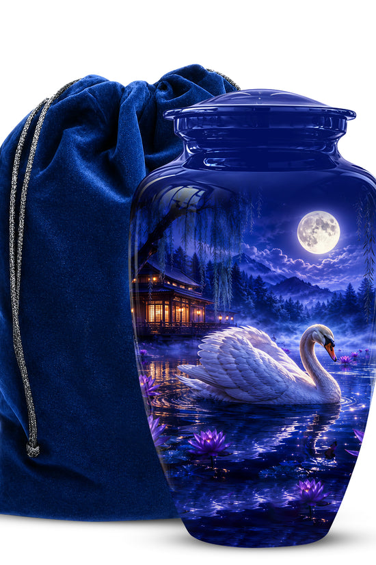 White Swan Memorial Urn - Personalized Funeral Urns On Sale For Ashes