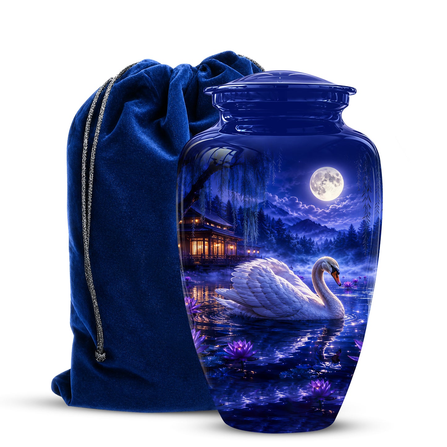 White Swan Memorial Urn - Personalized Funeral Urns On Sale For Ashes
