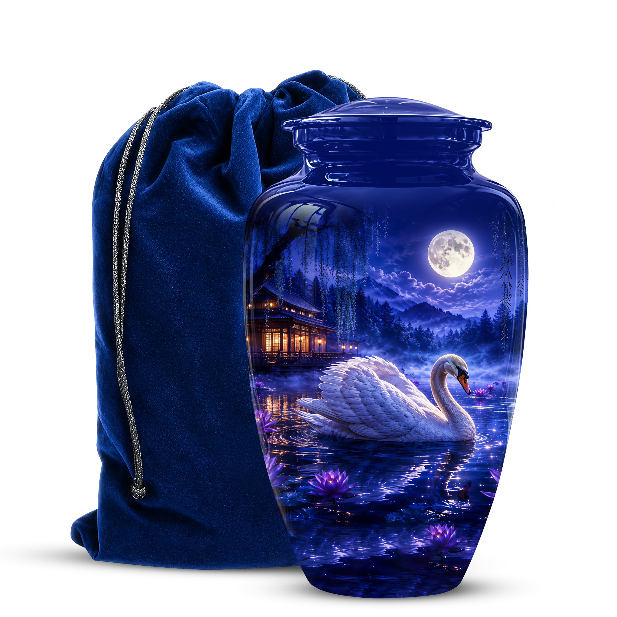 White Swan Memorial Urn - Personalized Funeral Urns On Sale For Ashes