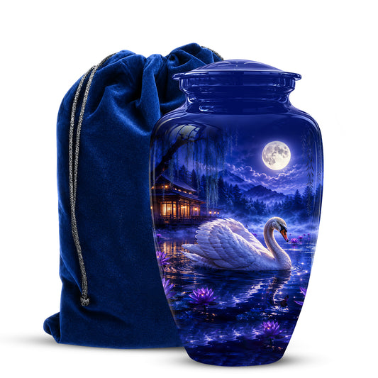 White Swan Memorial Urn - Personalized Funeral Urns On Sale For Ashes