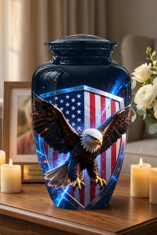 American Bald Eagle Memorial Urn - Personalized Funeral Urns For Ashes