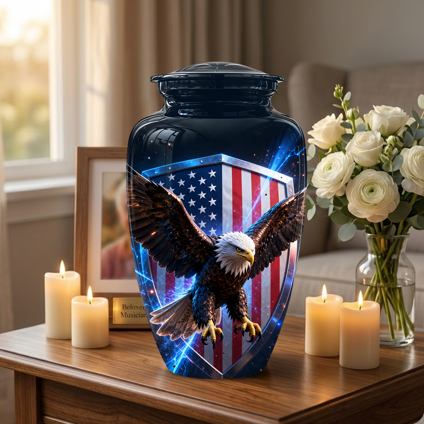 American Bald Eagle Memorial Urn - Personalized Funeral Urns For Ashes