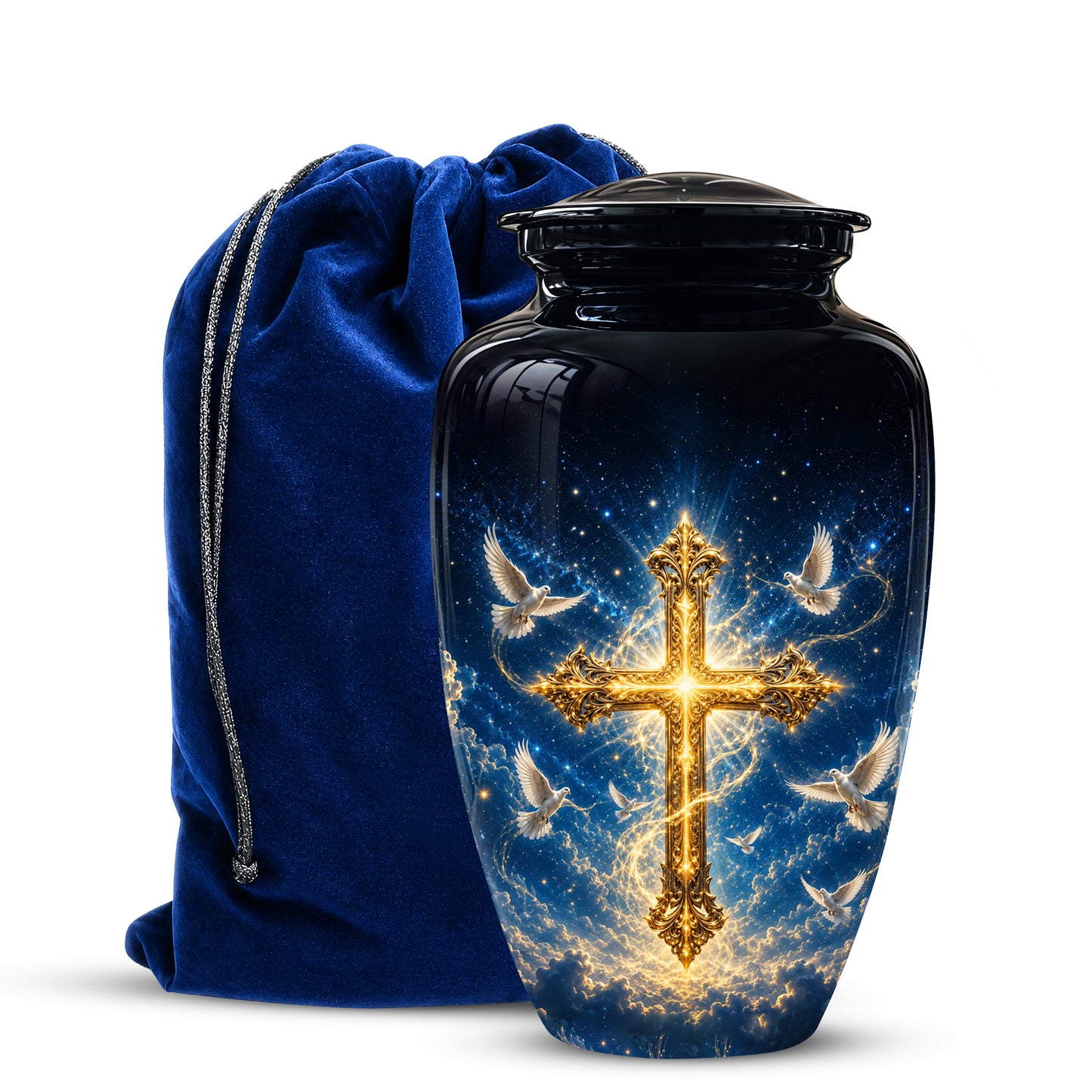 Golden Cross Cremation Urn – Celestial Urns For Men & Women Ashes