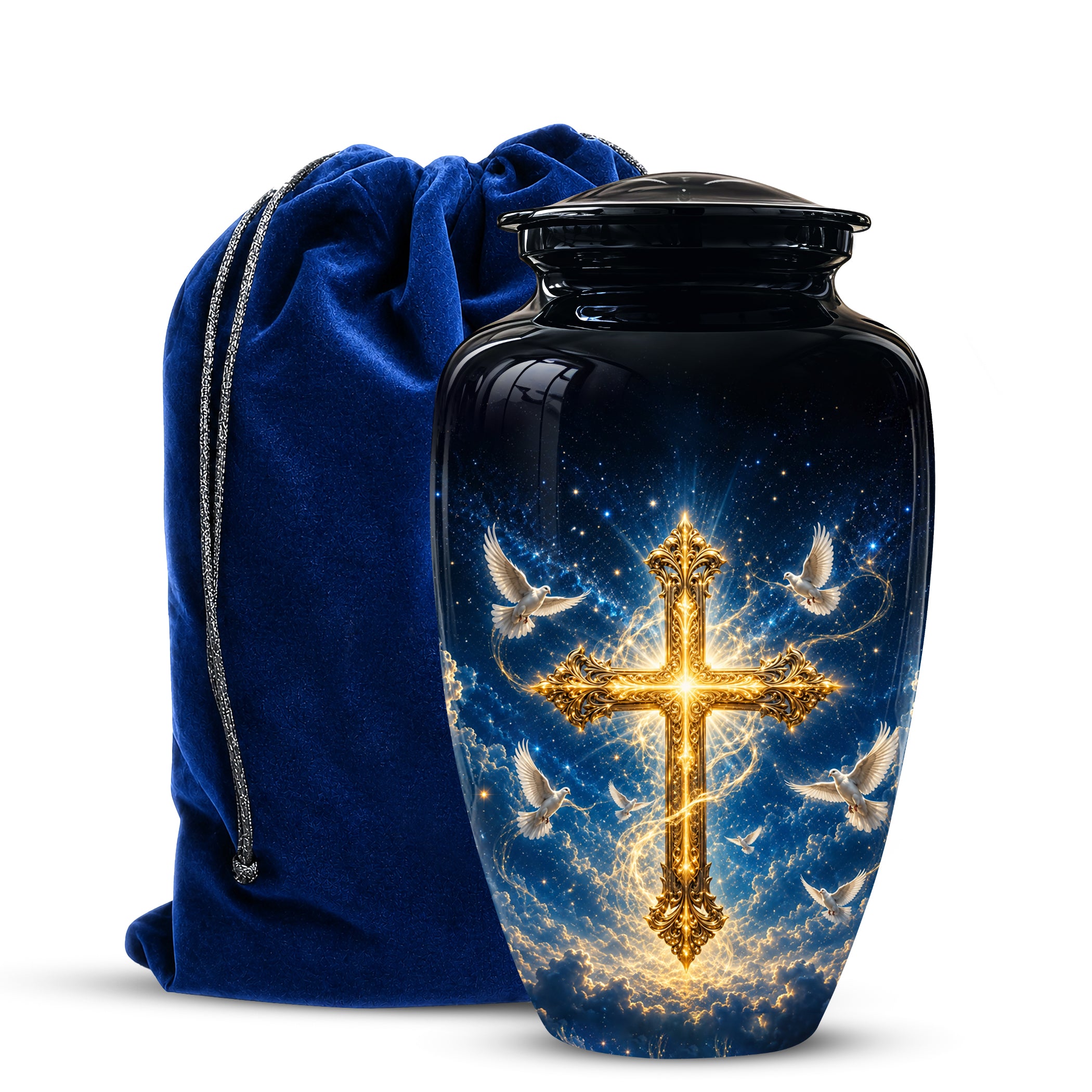 Golden Cross Cremation Urn – Celestial Urns For Men & Women Ashes