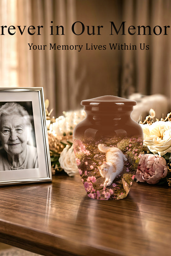 Fluffy Cat Cremation Urn - Custom Burial Memorial Urns On Sale