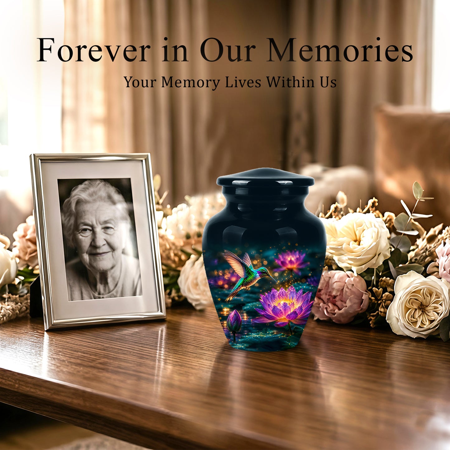 Beautiful Handcrafted Hummingbird Urn - Custom Memorial Urns For Ashes