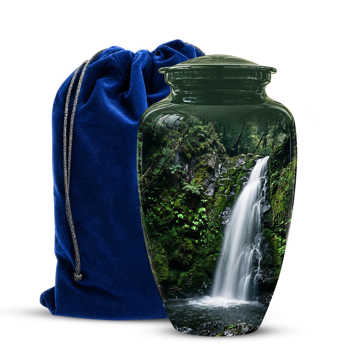 Waterfall Themed Memorial Urn - Peaceful Tribute Urn For Nature Lover