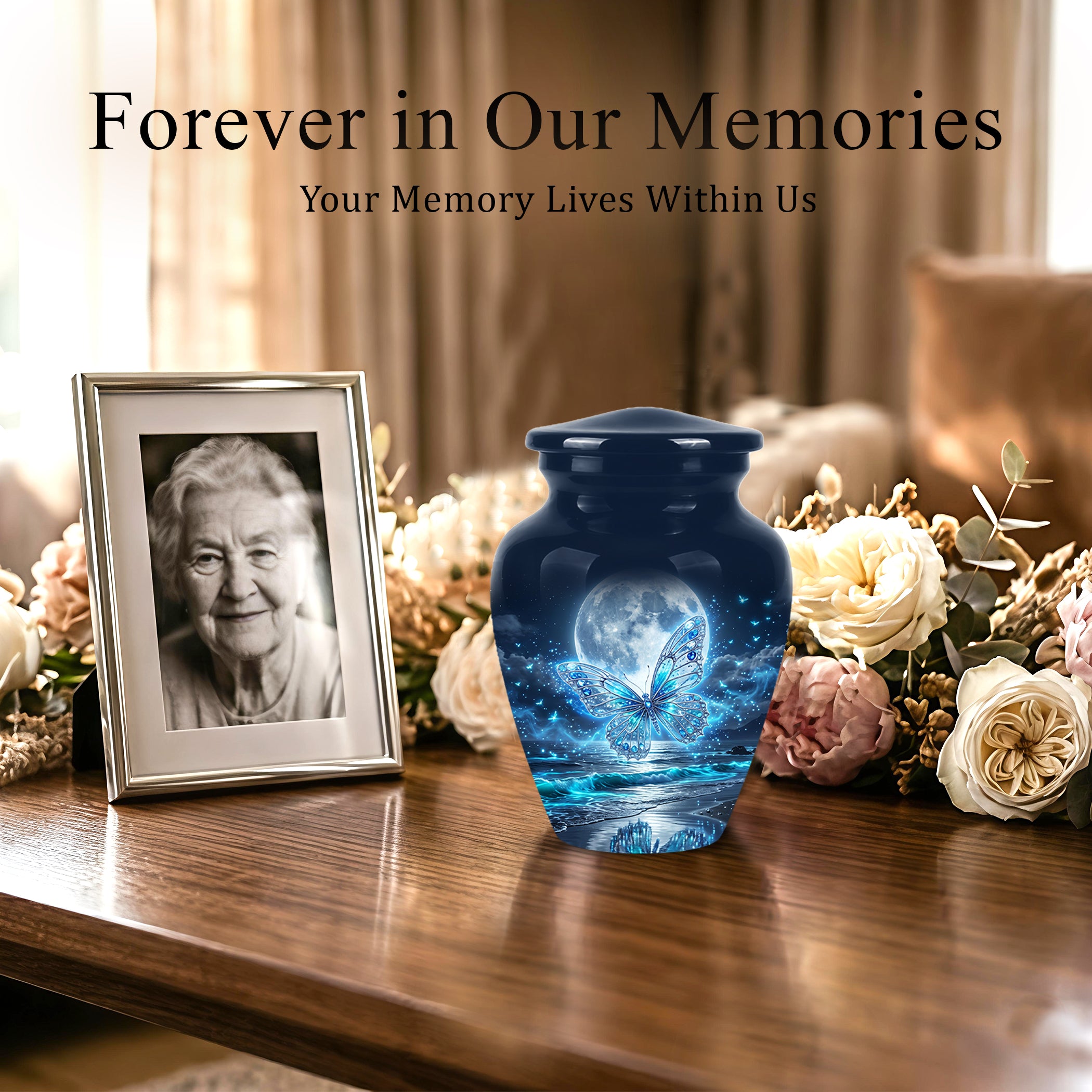 Beautiful Butterfly Burial Urn - Custom Memorial Urns For Women Ashes