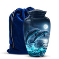 Beautiful Playful Dolphin Cremation Urn - Custom Moonlight Urns For Women