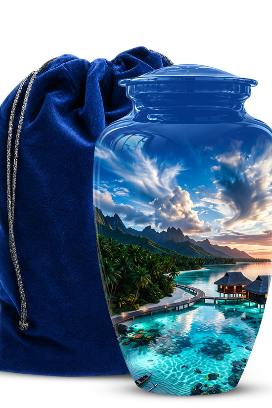 Beach Themed Cremation Urn - Personalized Burial Urns For Human Ashes