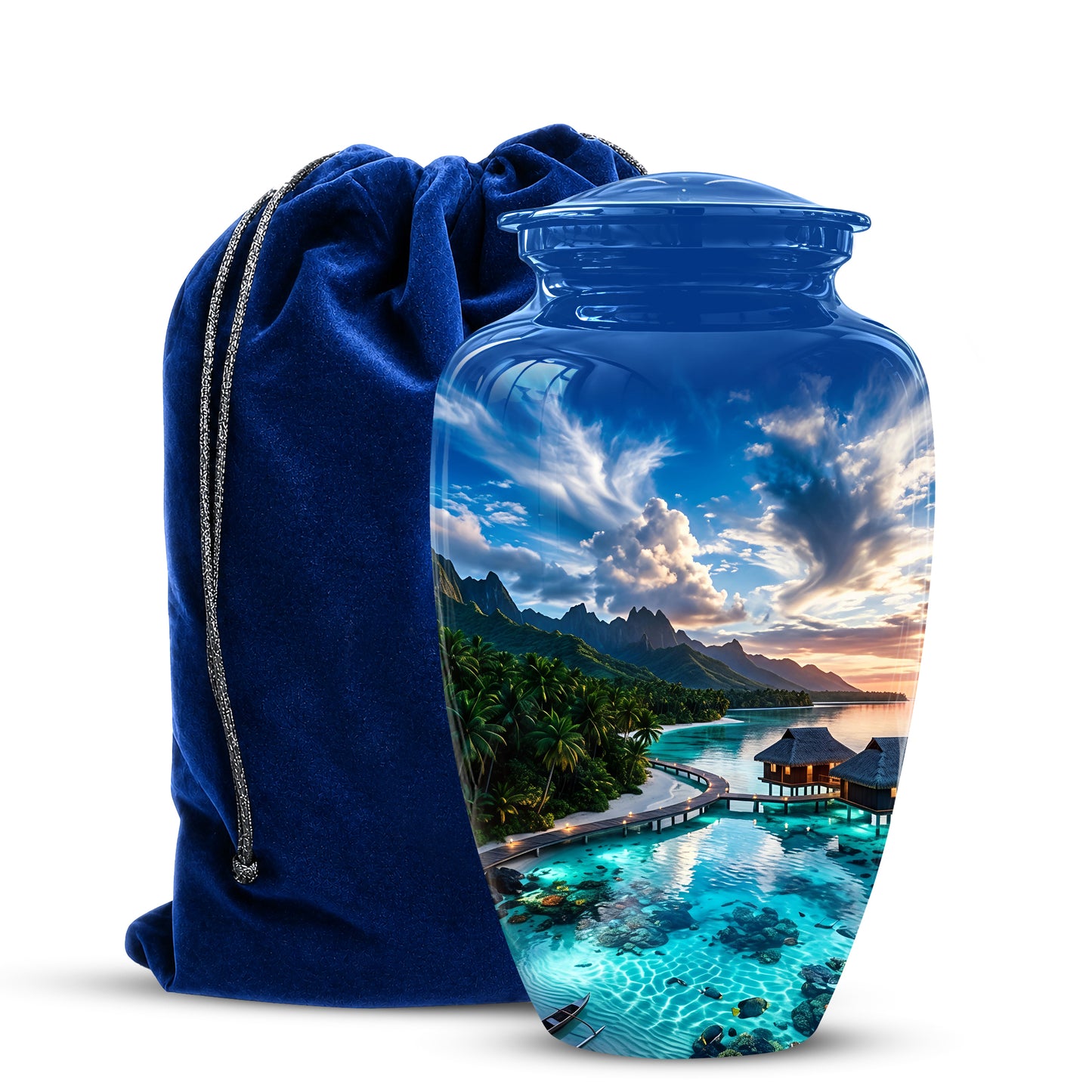 Beach Themed Cremation Urn - Personalized Burial Urns For Human Ashes