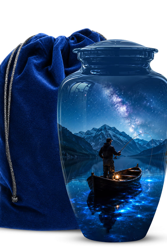 Fisherman Memorial Urn - Night Fishing Urns For Men & Women Ashes