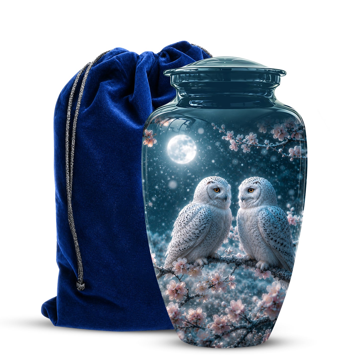 Snowy Owl Couple Memorial Urn - Majestic Couple Urns For Loved Ones