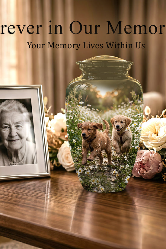 Playful Dog Puppy Urn - Personalized Memorial Urns For Pet Ashes