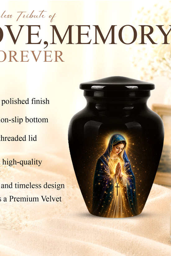 Religious Virgin Mary Cremation Urn - Personalized Urns For Mom Ashes