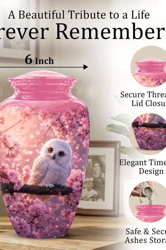 Baby Owl Cremation Urn for Ashes – Handcrafted Personalized Burial Urn