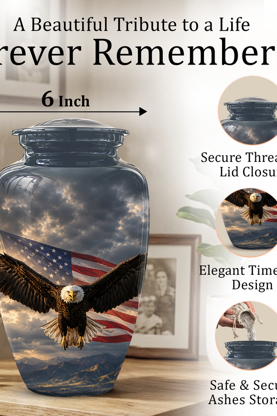 American Eagle Memorial Urn - Patriotic Burial Urns For Human Ashes
